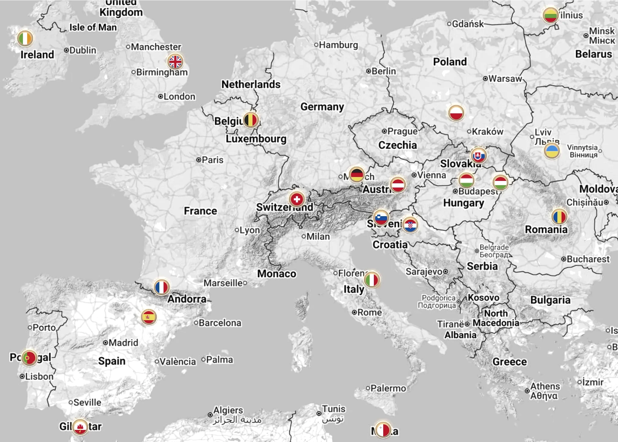 European Marian Network Map