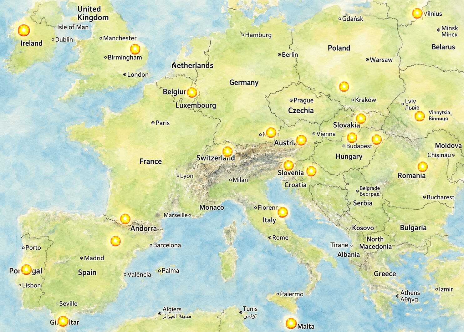 European Marian Network Map