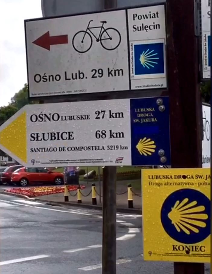 Camino sign on route to Poland