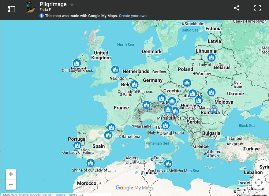 Preview of the pilgrimage route map